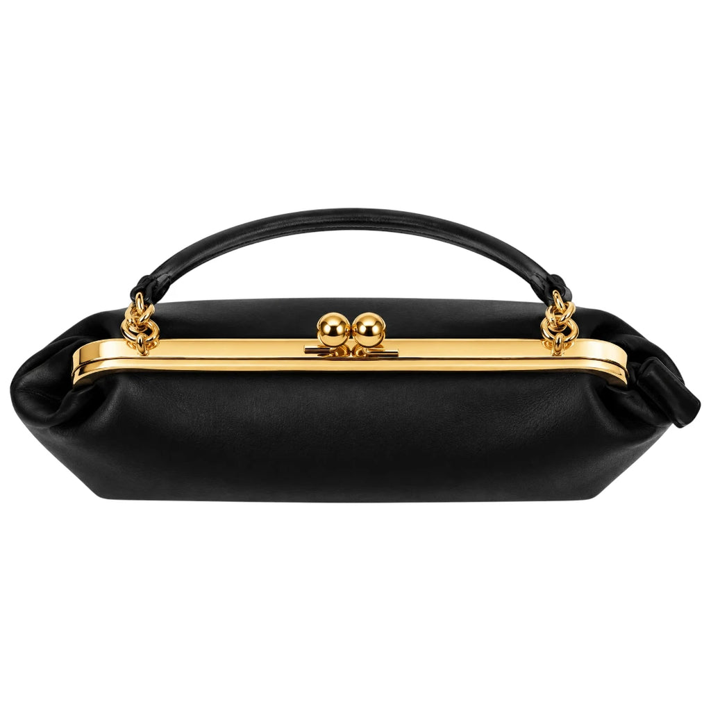 Totsi Black Elegant Kiss Lock Frame Shoulder Handbag