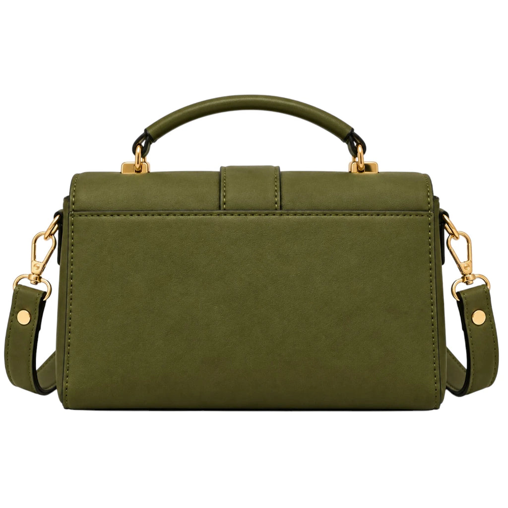 Totsi Olive Green Structured Box Style Shoulder Handbag