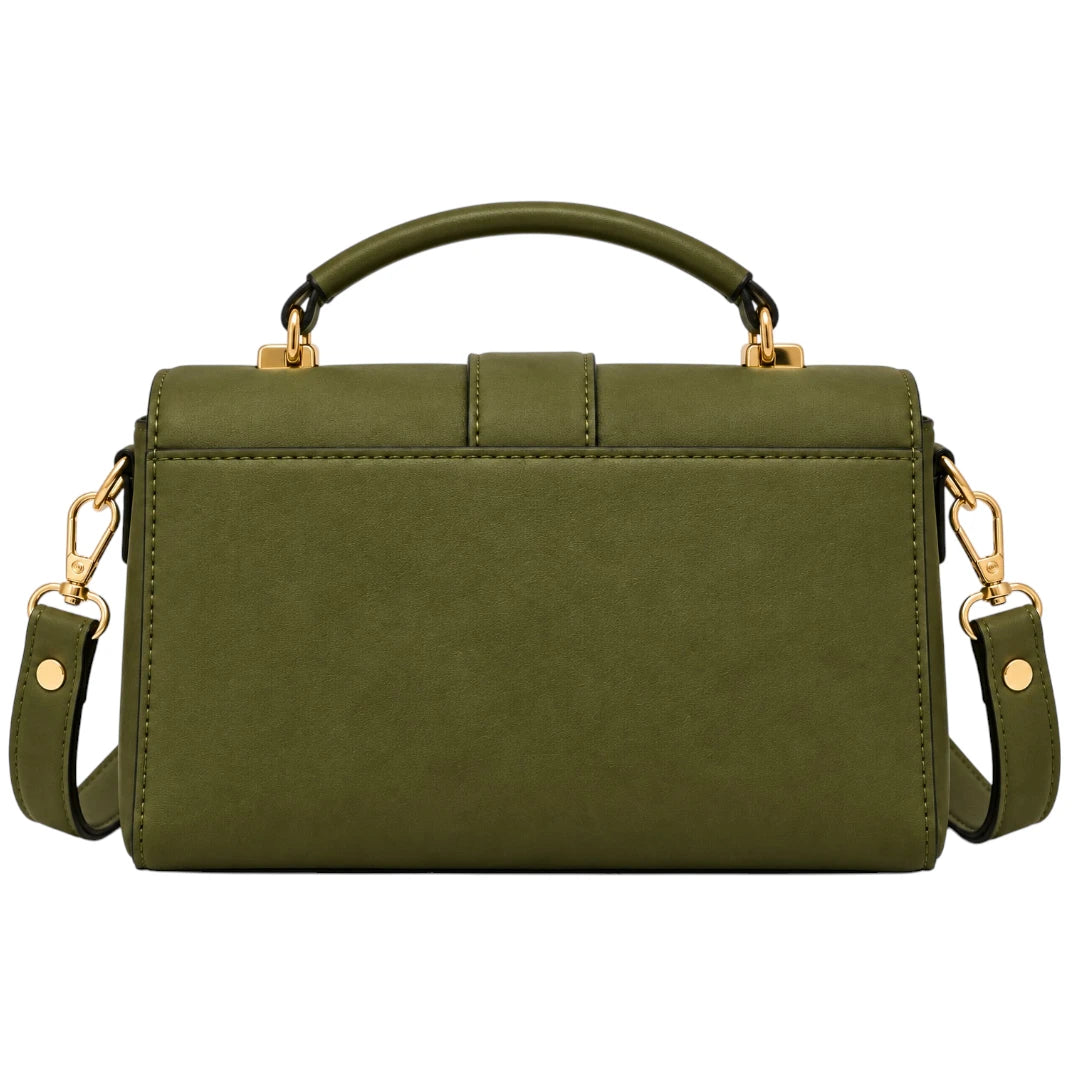 Totsi Olive Green Structured Box Style Shoulder Handbag