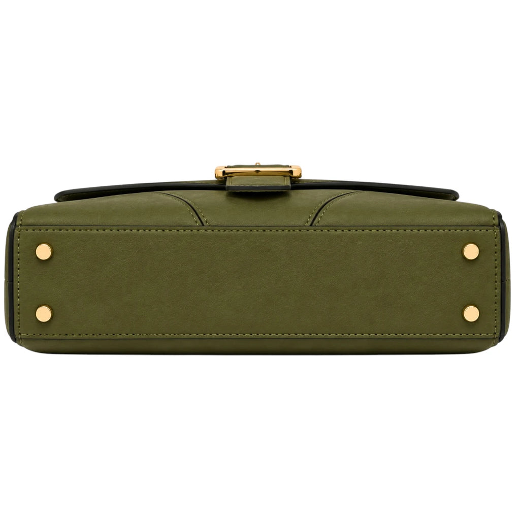 Totsi Olive Green Structured Box Style Shoulder Handbag