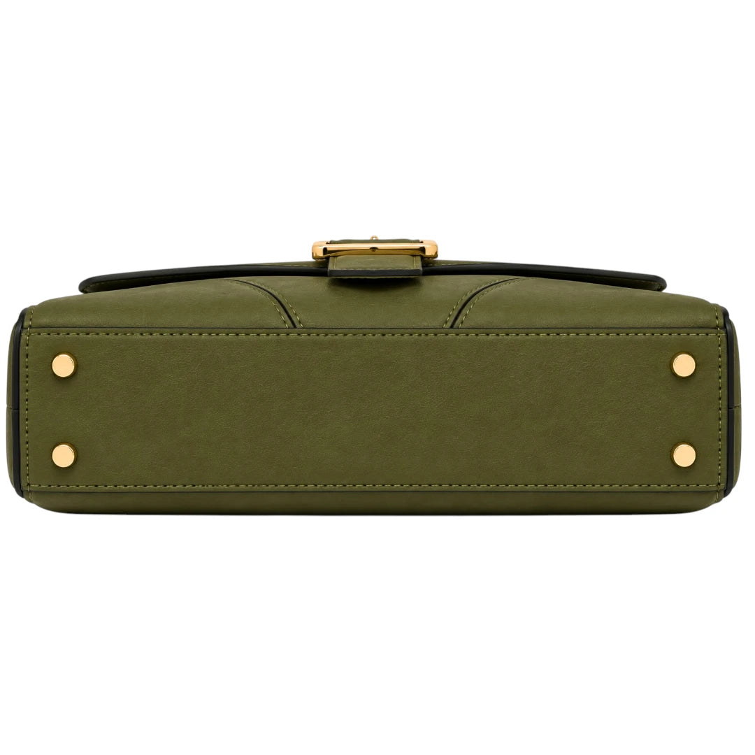 Totsi Olive Green Structured Box Style Shoulder Handbag