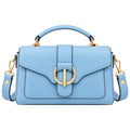 Totsi Sky Blue Structured Box Handbag with Buckle