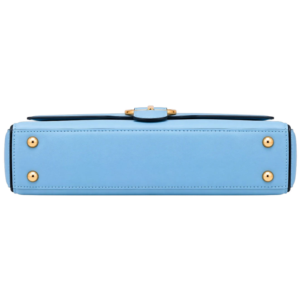 Totsi Sky Blue Structured Box Handbag with Buckle