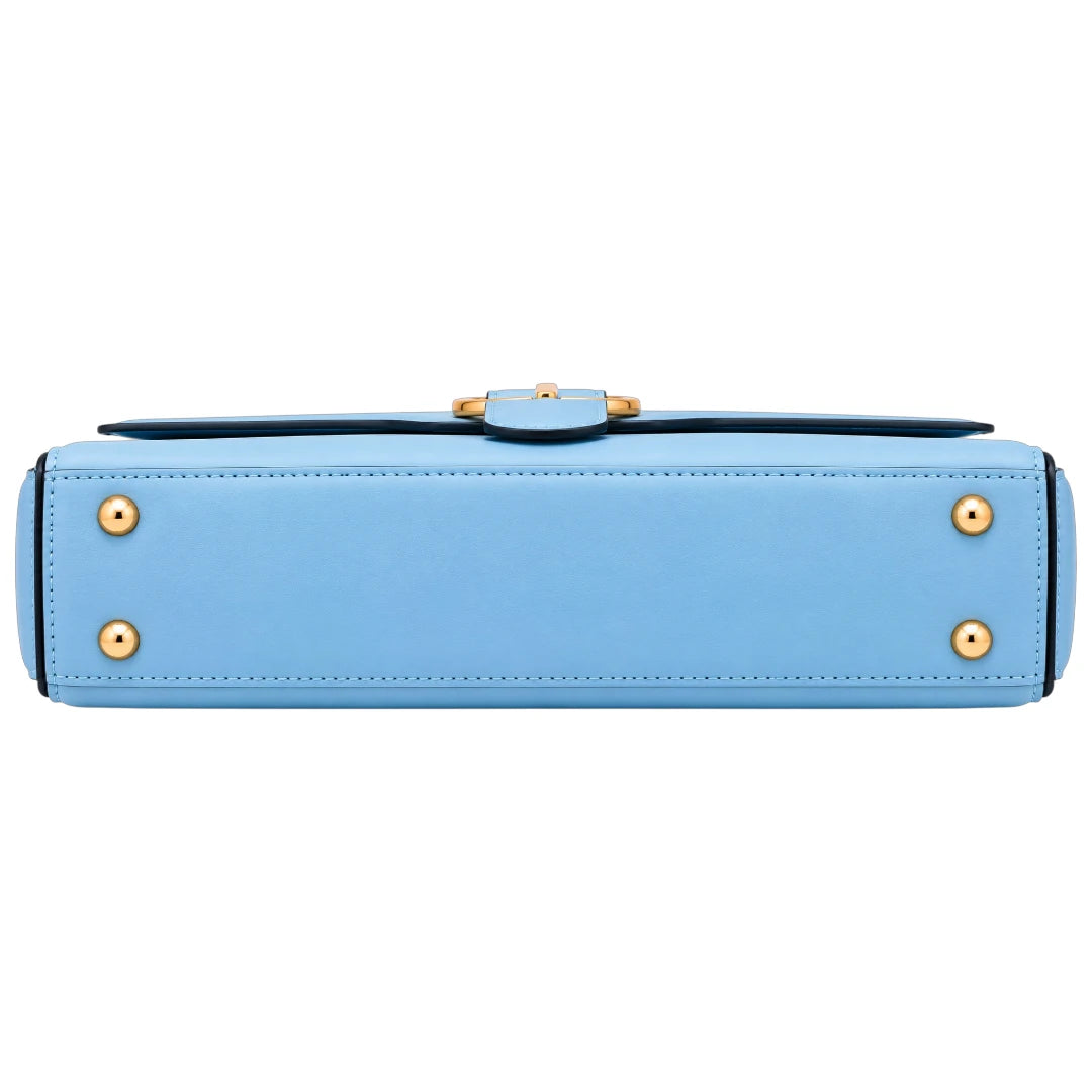 Totsi Sky Blue Structured Box Handbag with Buckle