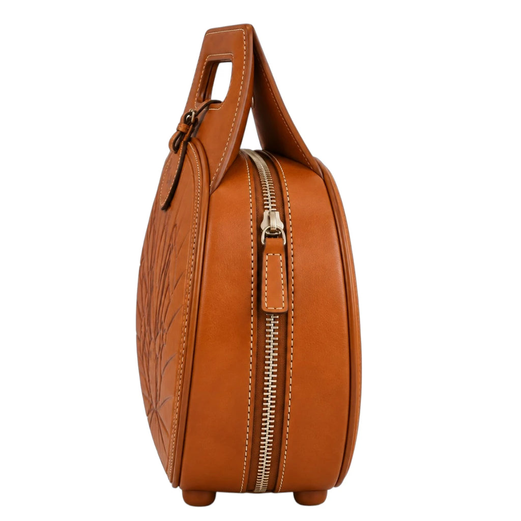 Totsi Bowling Ball Inspired Embossed Handbag with Handle