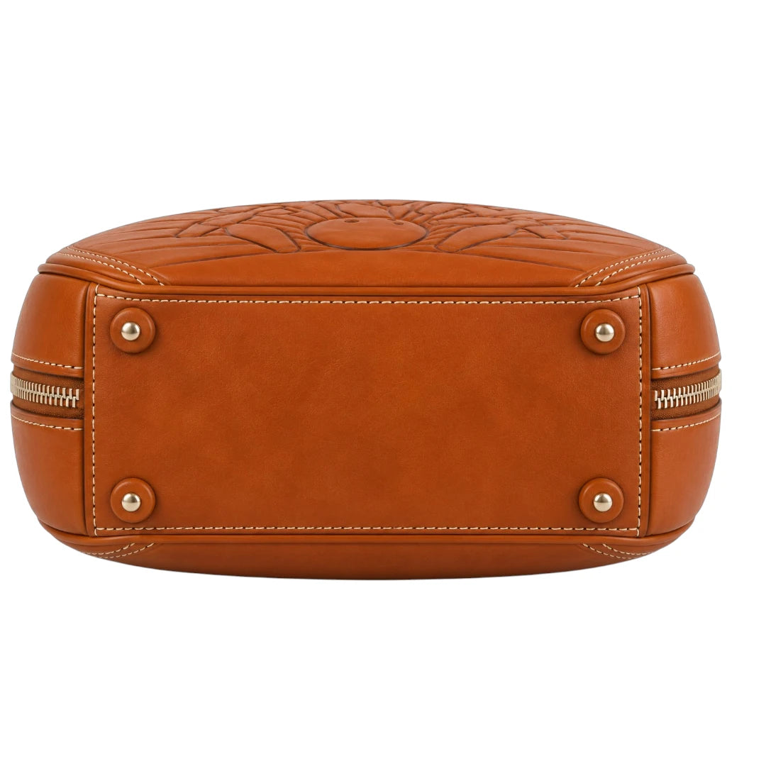 Totsi Bowling Ball Inspired Embossed Handbag with Handle