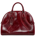 Totsi Burgundy Leather-Look Dome Handbag with Double Handles