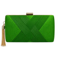 Totsi Emerald Green Geometric Textured Evening Clutch Bag