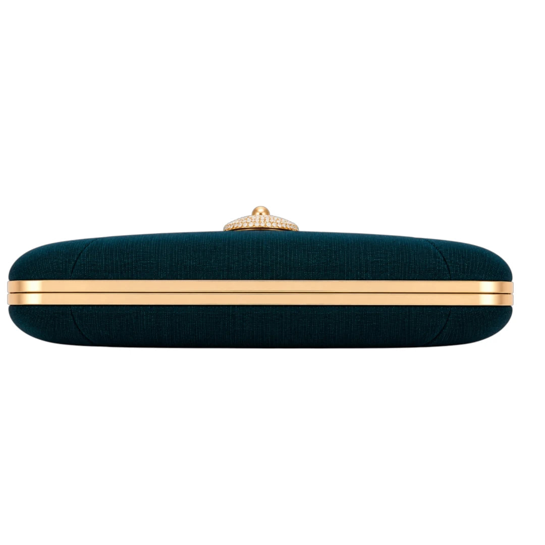 Totsi Emerald Teal Pearl Embellished Evening Clutch Bag
